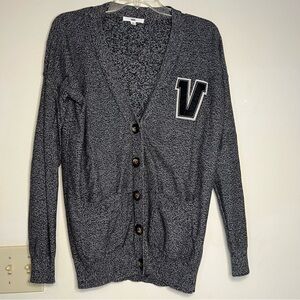 Vans varsity sweater black and grey button‎ front cardigan XS